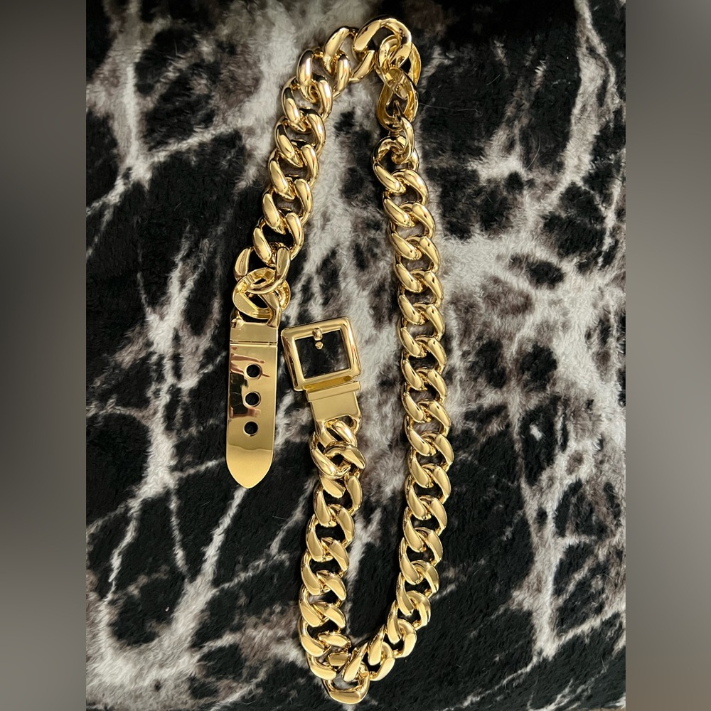B-low the belt gold chain belt large